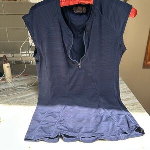 ATHLETA Pacifica II Tank Blue  UPF Swim Rashguard Surf Athletic Yoga Top Size M